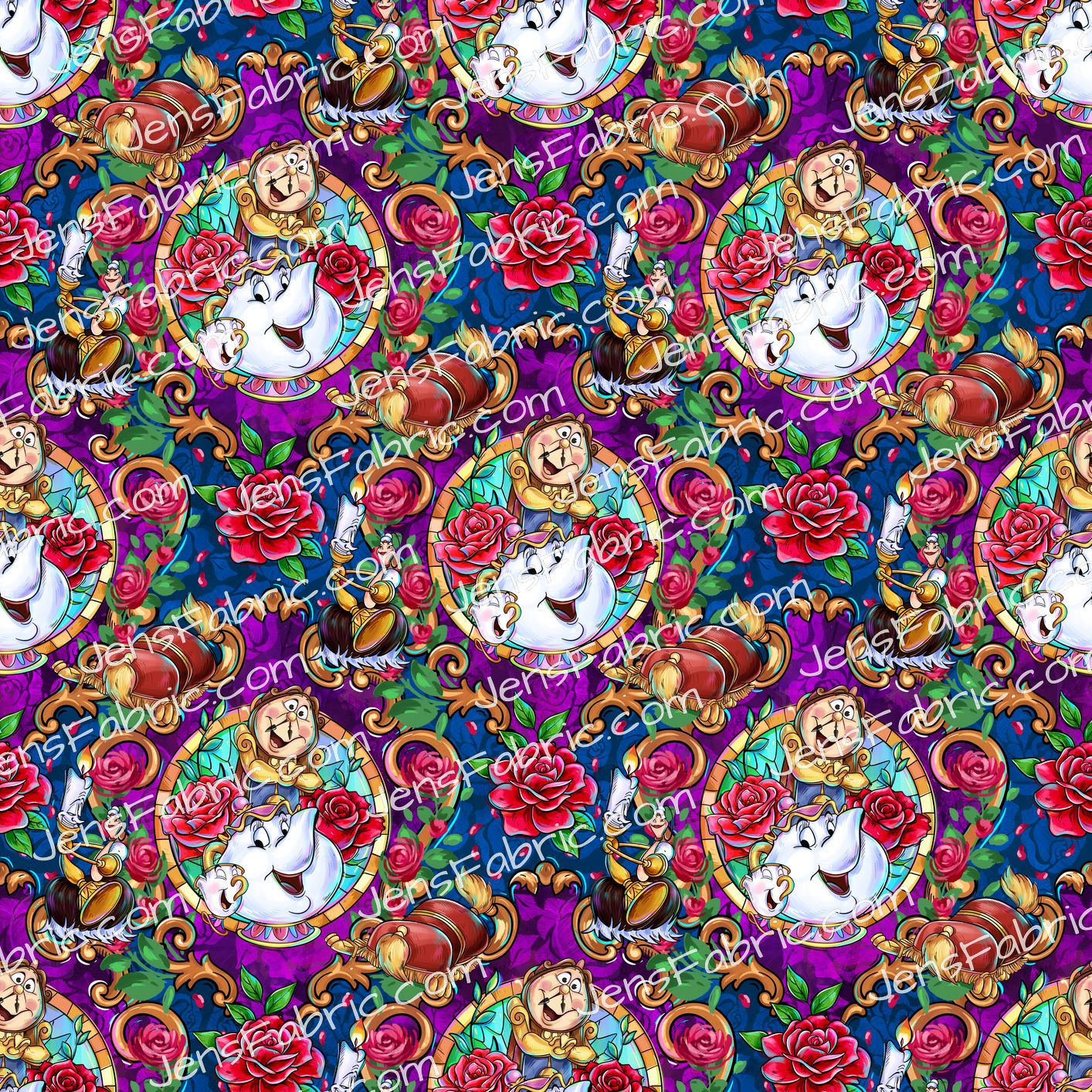 Magical Motif Beauty and the Beast: mrs pots on magenta
