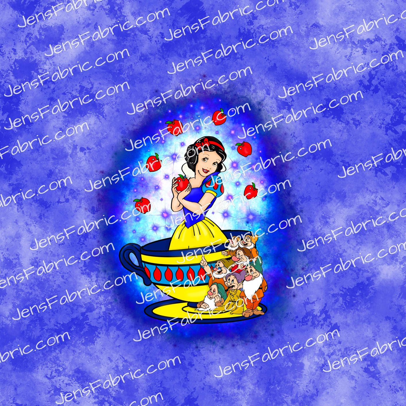 R13 OG Princess Tea Cups: snow panel on blue