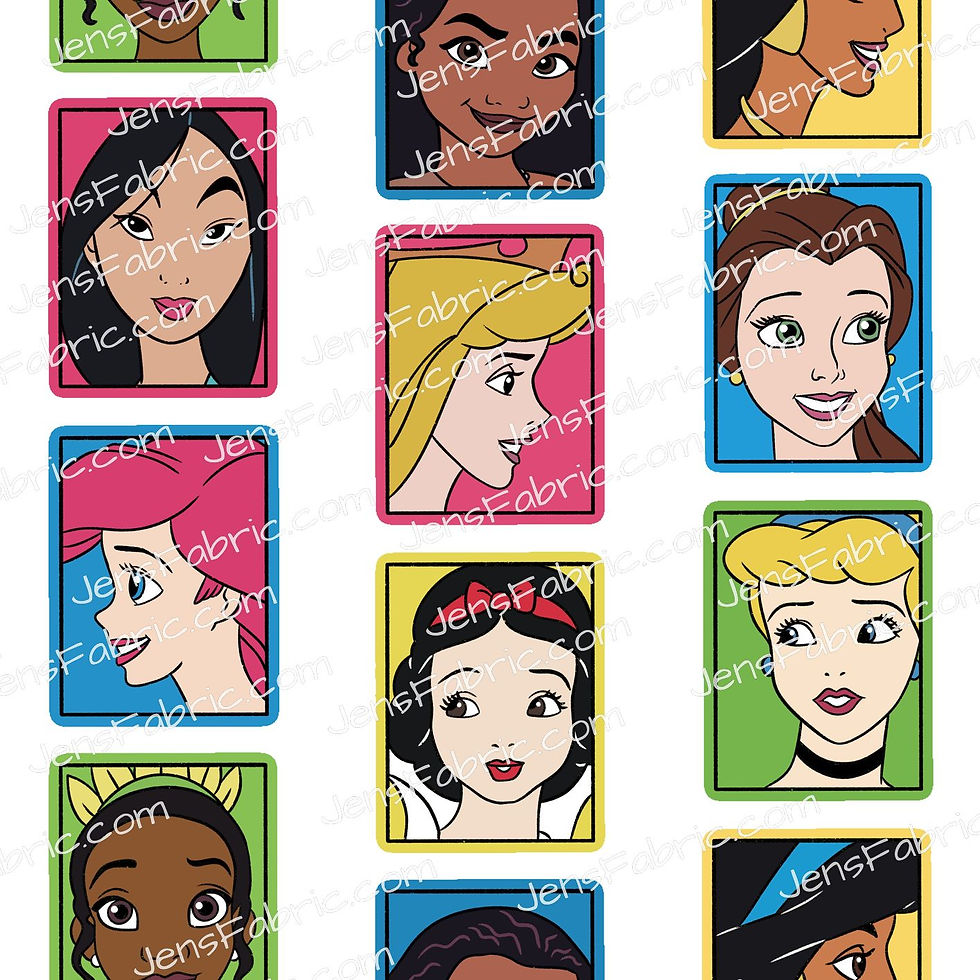 HHarlow Designs: Princess Film Squares on White