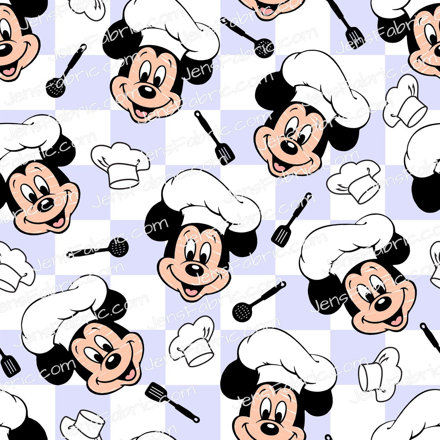 Chef Mickey on purple checkers