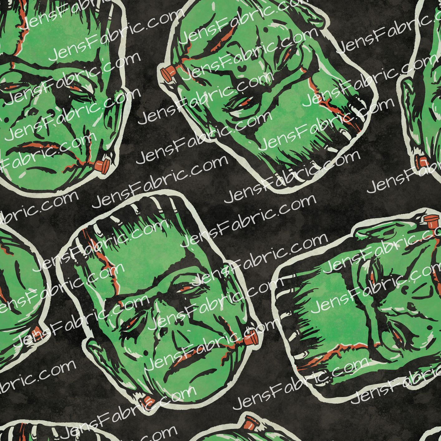 Cherry Fizz: Frankenstein Faces on Black