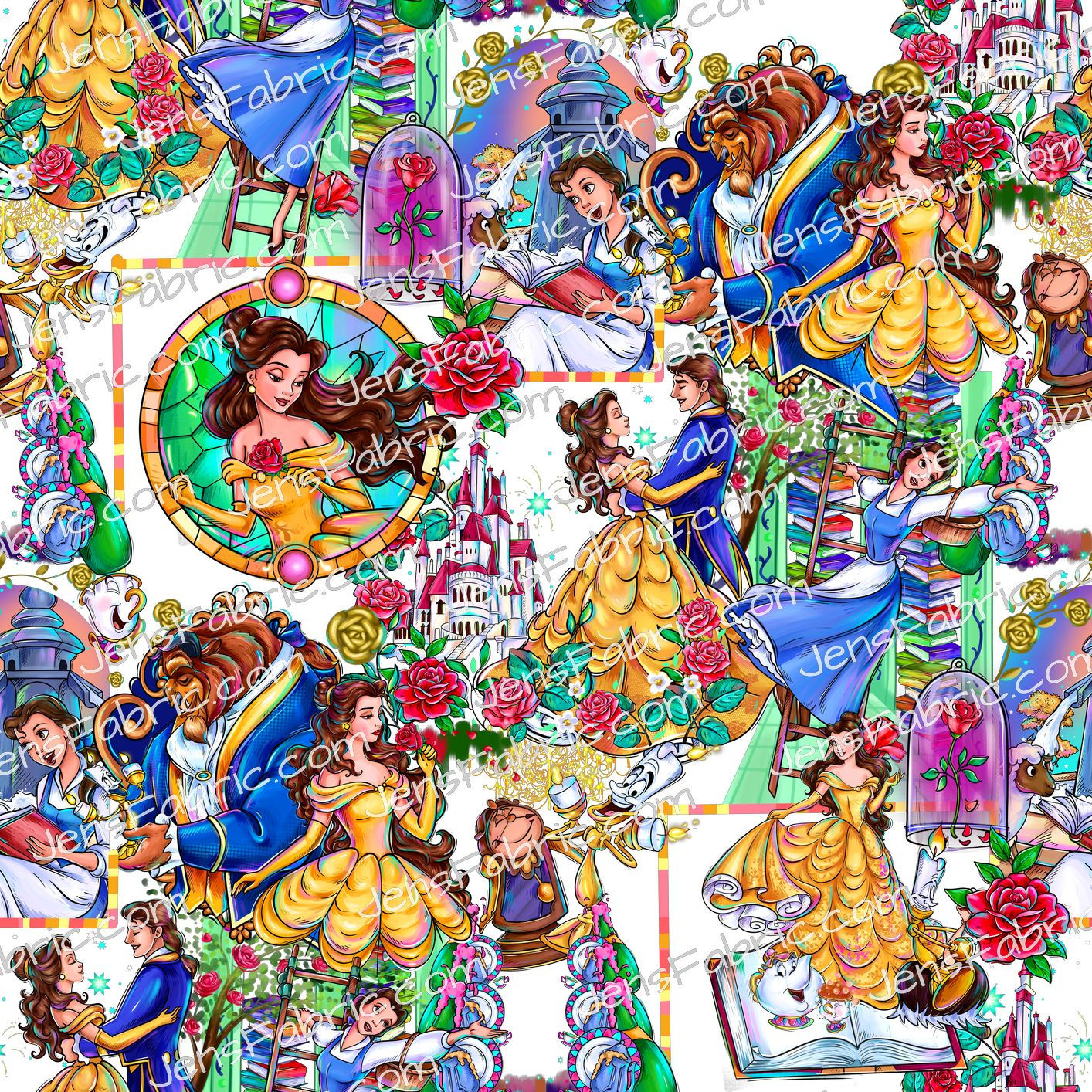 Magical Motif Beauty and the Beast: belle stack on white