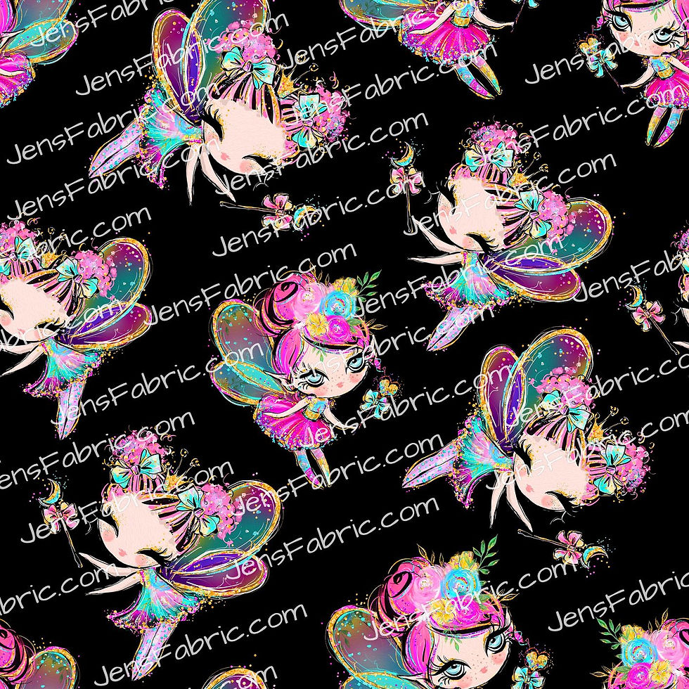 Cute Pink Faries on Black