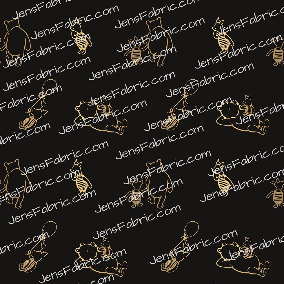 R14 Gilded Pooh: pooh and piglet toss on black