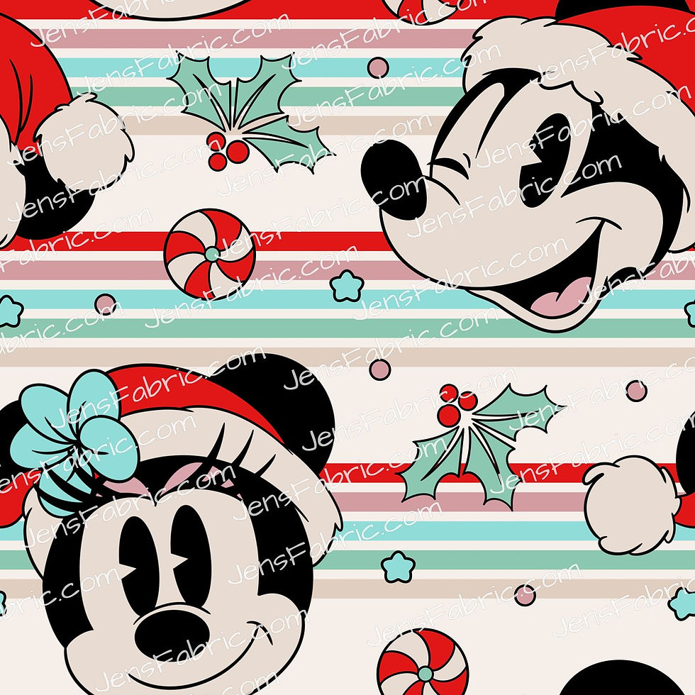 HHarlow Designs: Santa Cuties Minnie and Mickey on Stripes