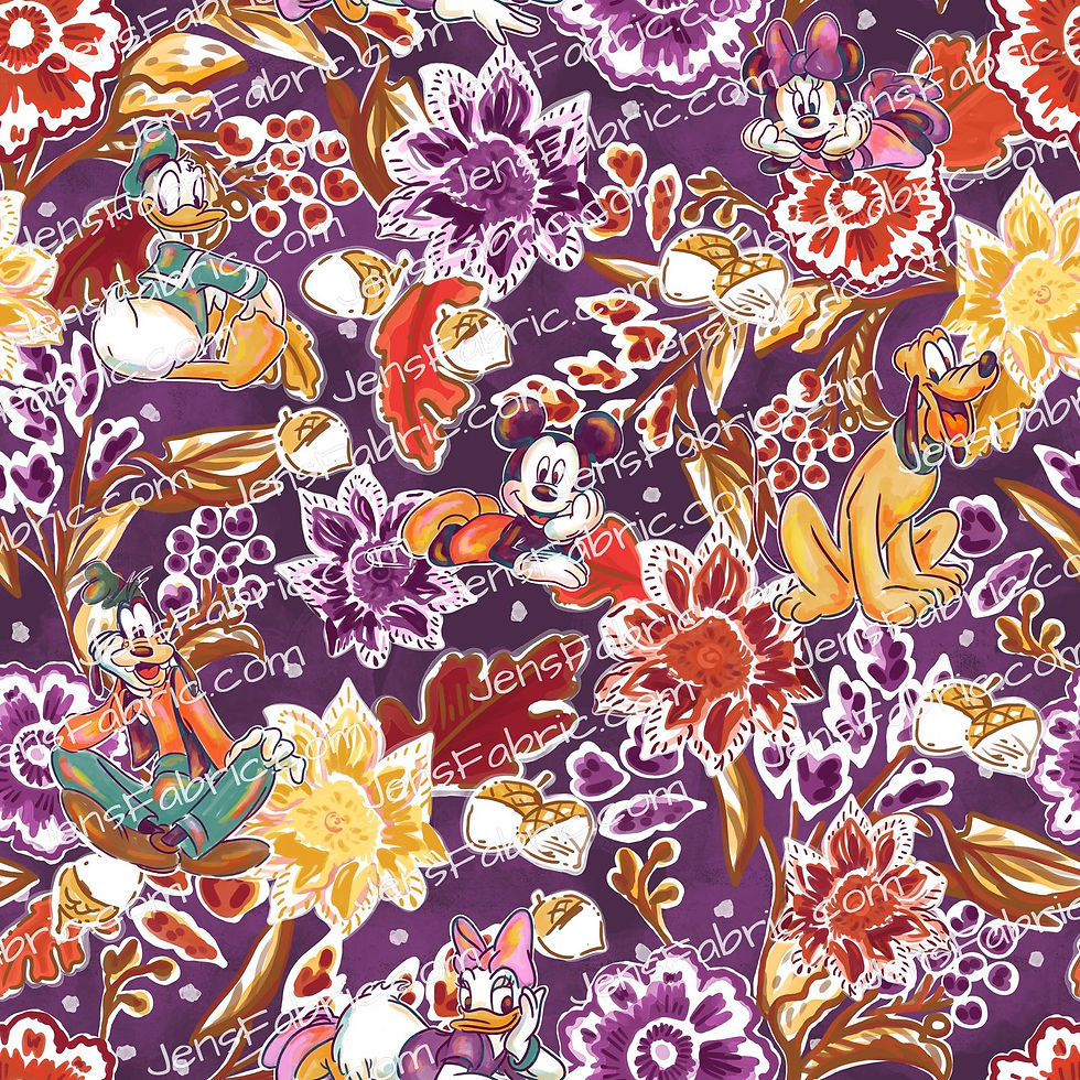 Space Waffle Autumn Floral: main on purple