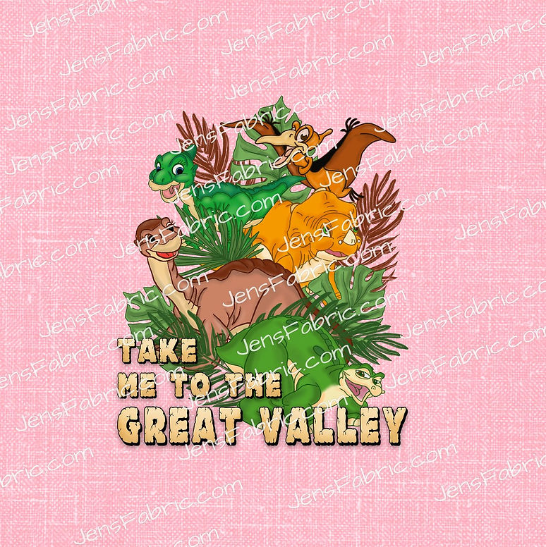 R24 Land Before Time: Great Valley panel on pink
