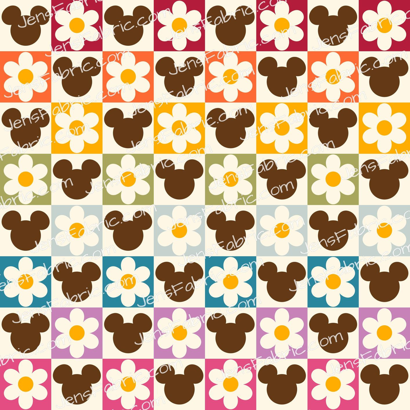 HHarlow Designs: Retro Daisy Rainbow and Mickey Heads Gingham