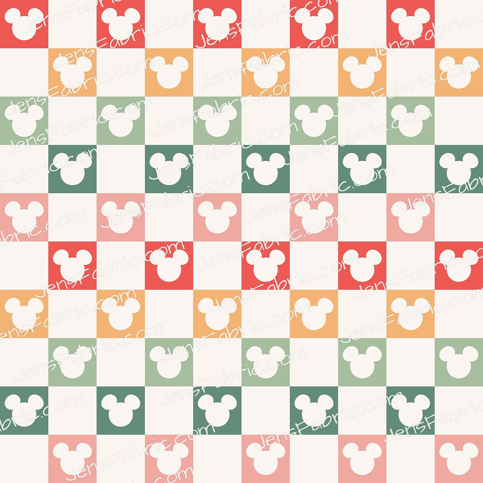 Boho Mickey Head Colorful Checkers