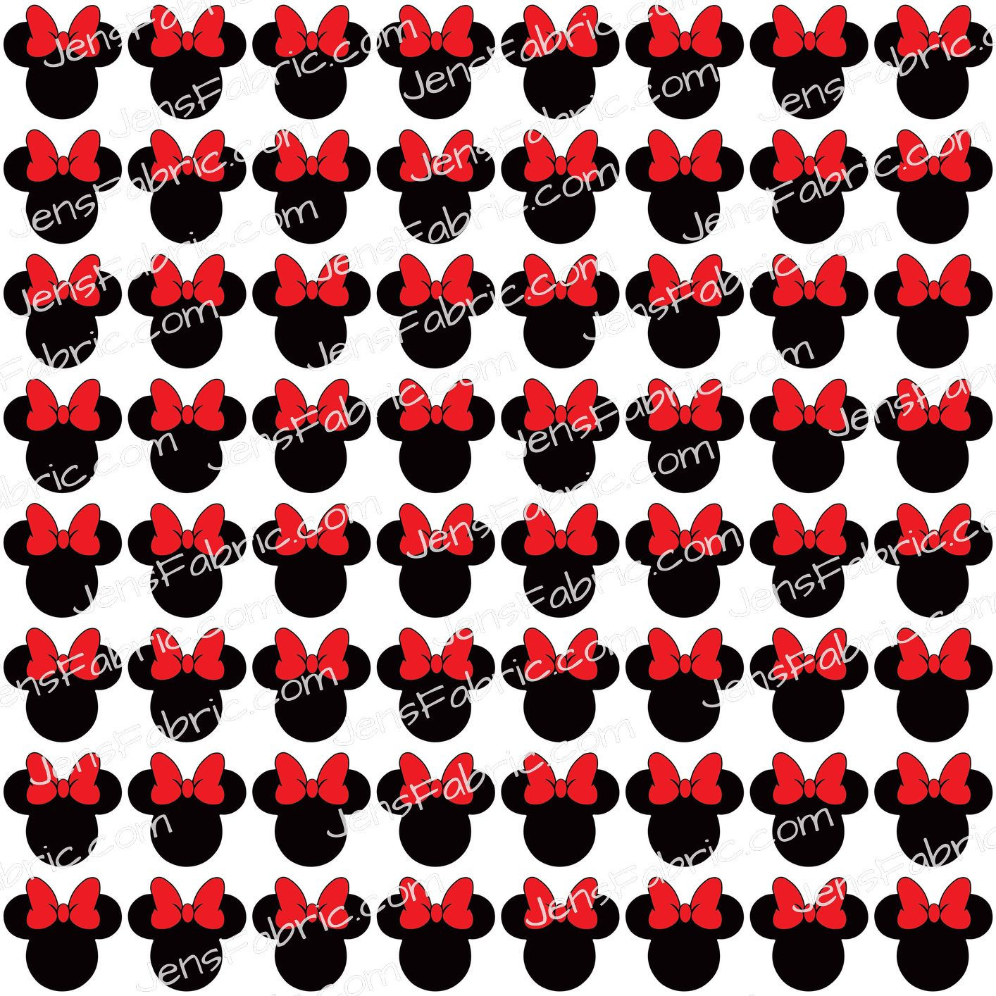 Minnie Head Stripes on White