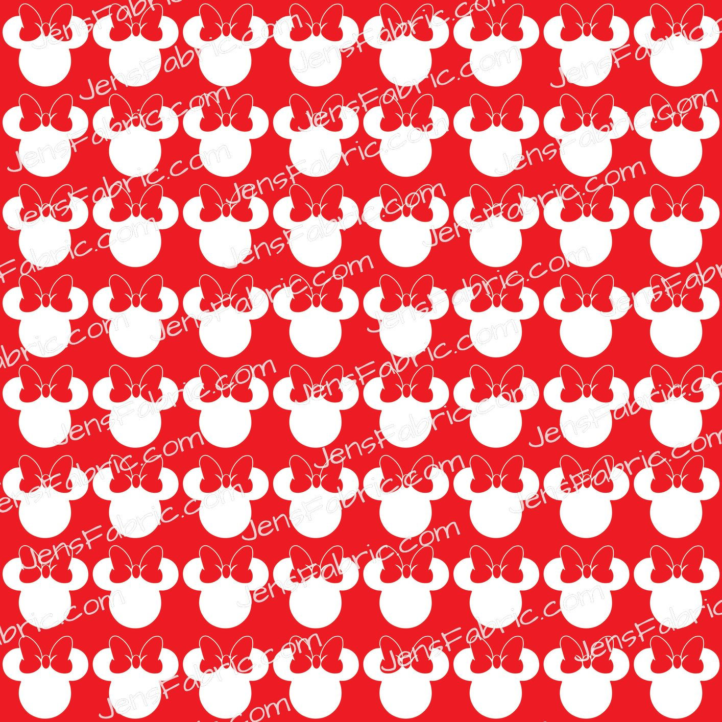 White Minnie head stripes on red