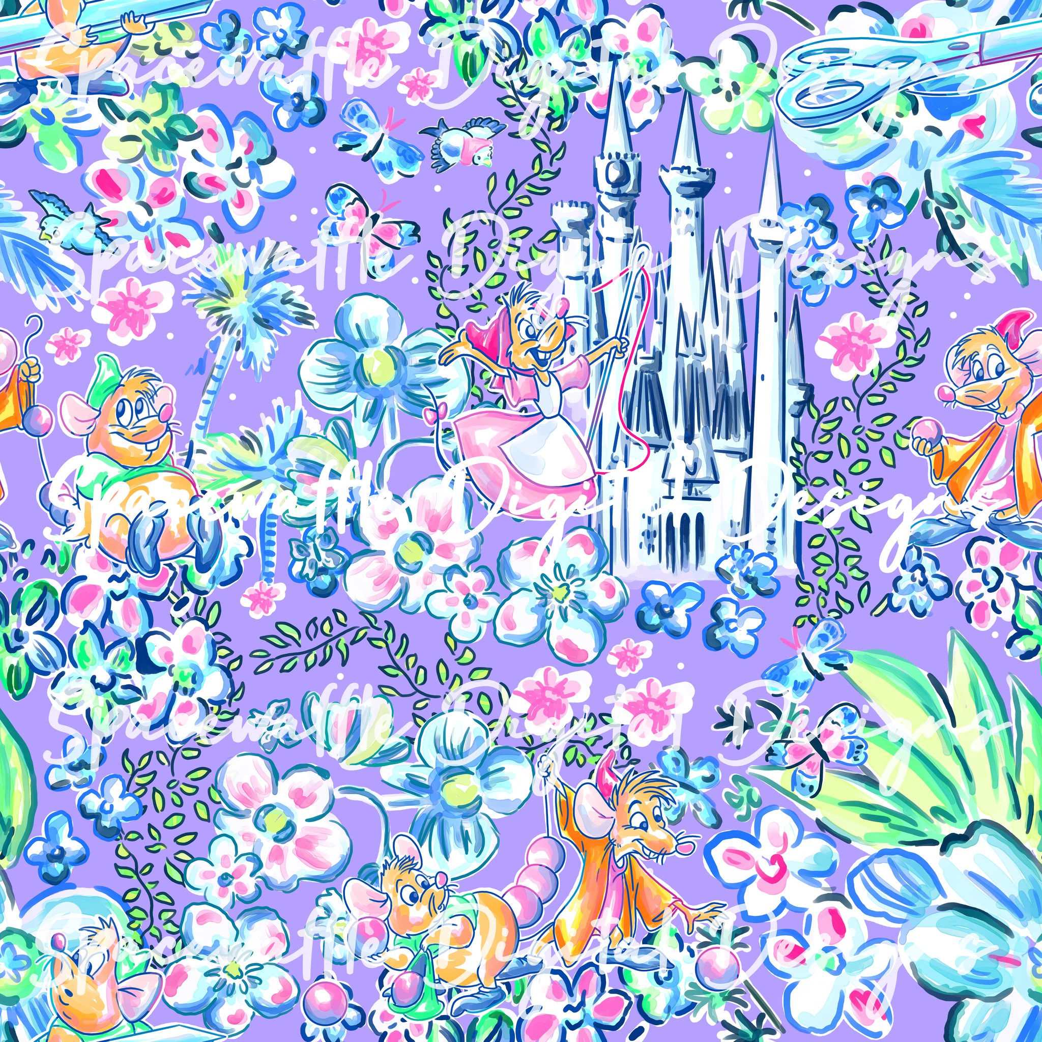 Space Waffle: LP cinderella mice on purple