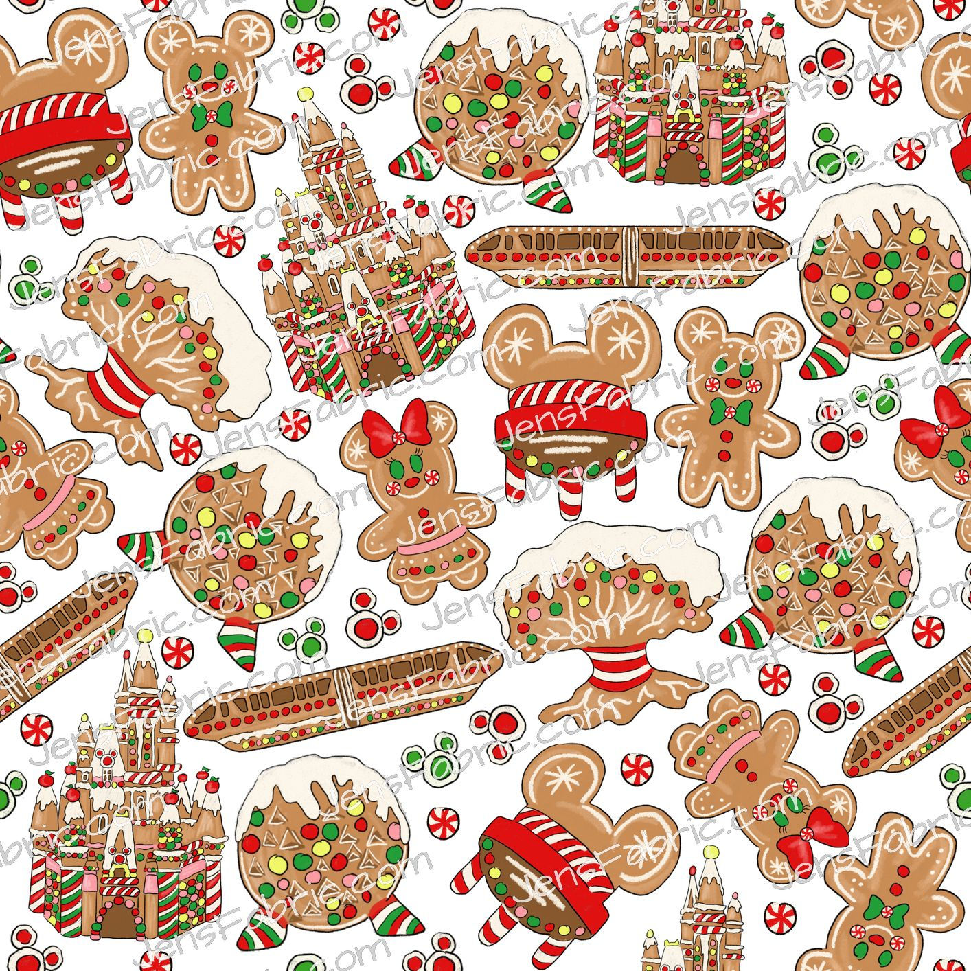 Gingerbread Disney World Icon Toss on white