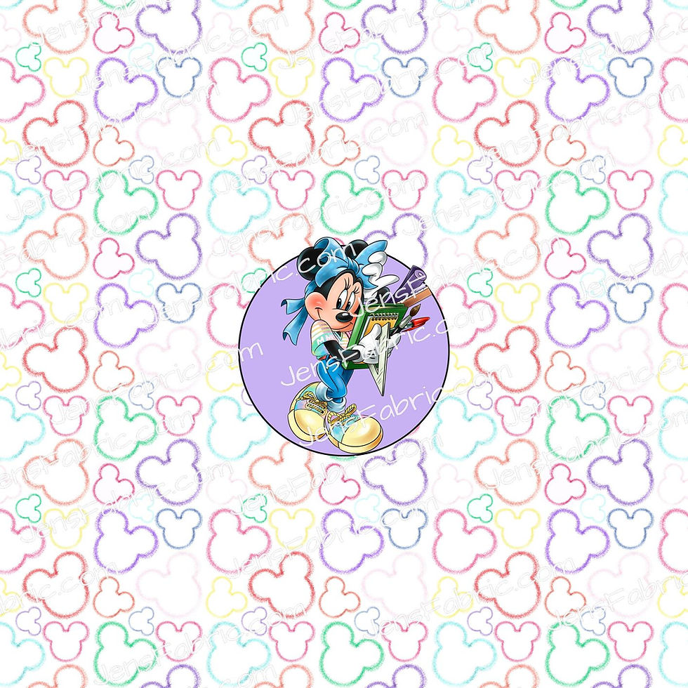 Back to School minnie panel on mickey head toss