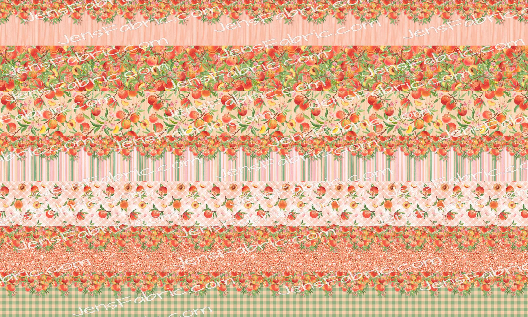 Glitter Peach Border Print