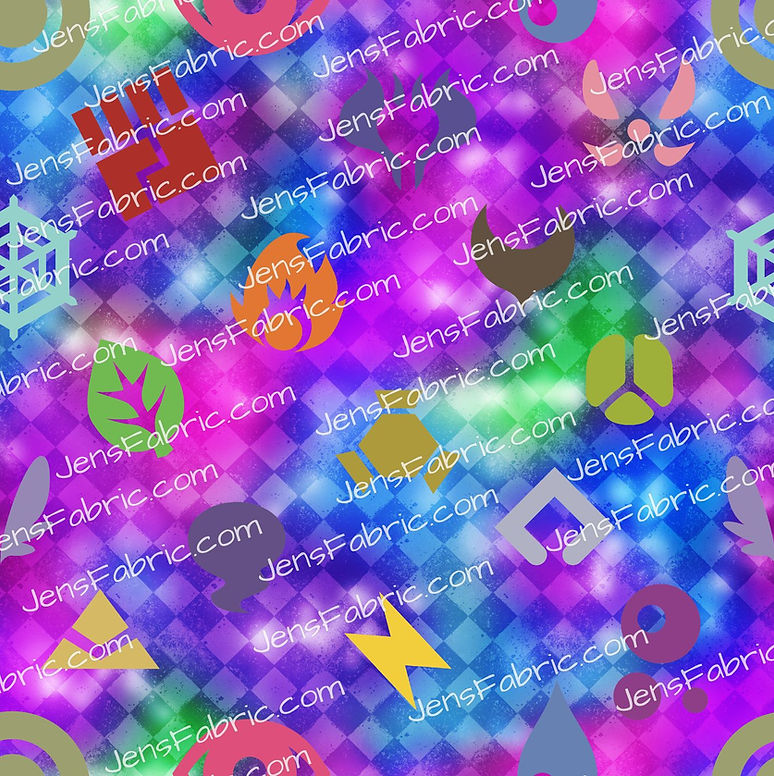 Pokemon Cuties: Element Toss on Purple Multi