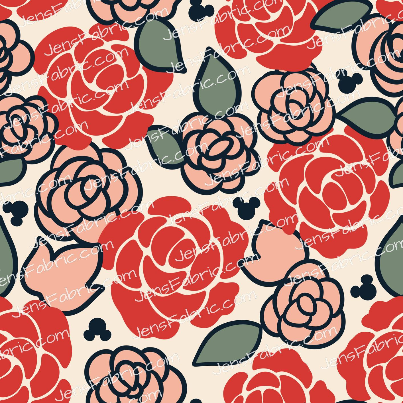 HHarlow Designs: Red Rose Toss with Mickey Heads