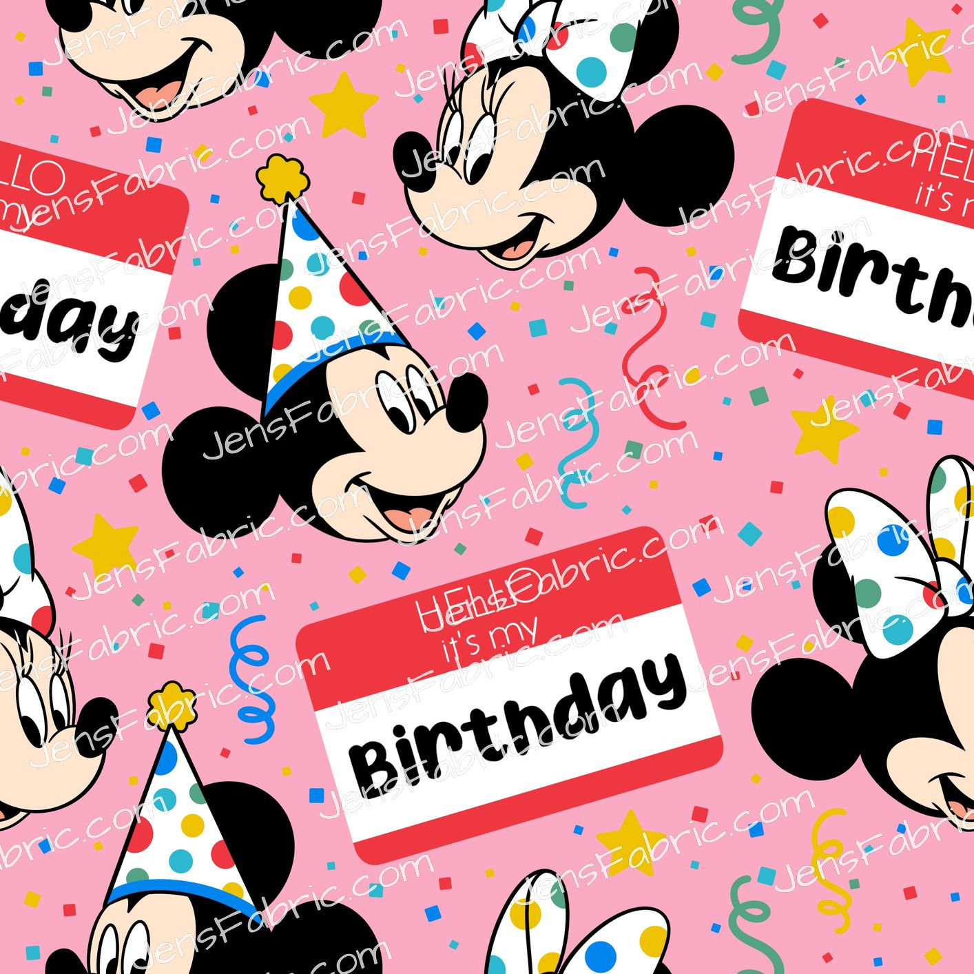 HHarlow Designs: It's My Birthday Minnie and Mickey on Dark Pink