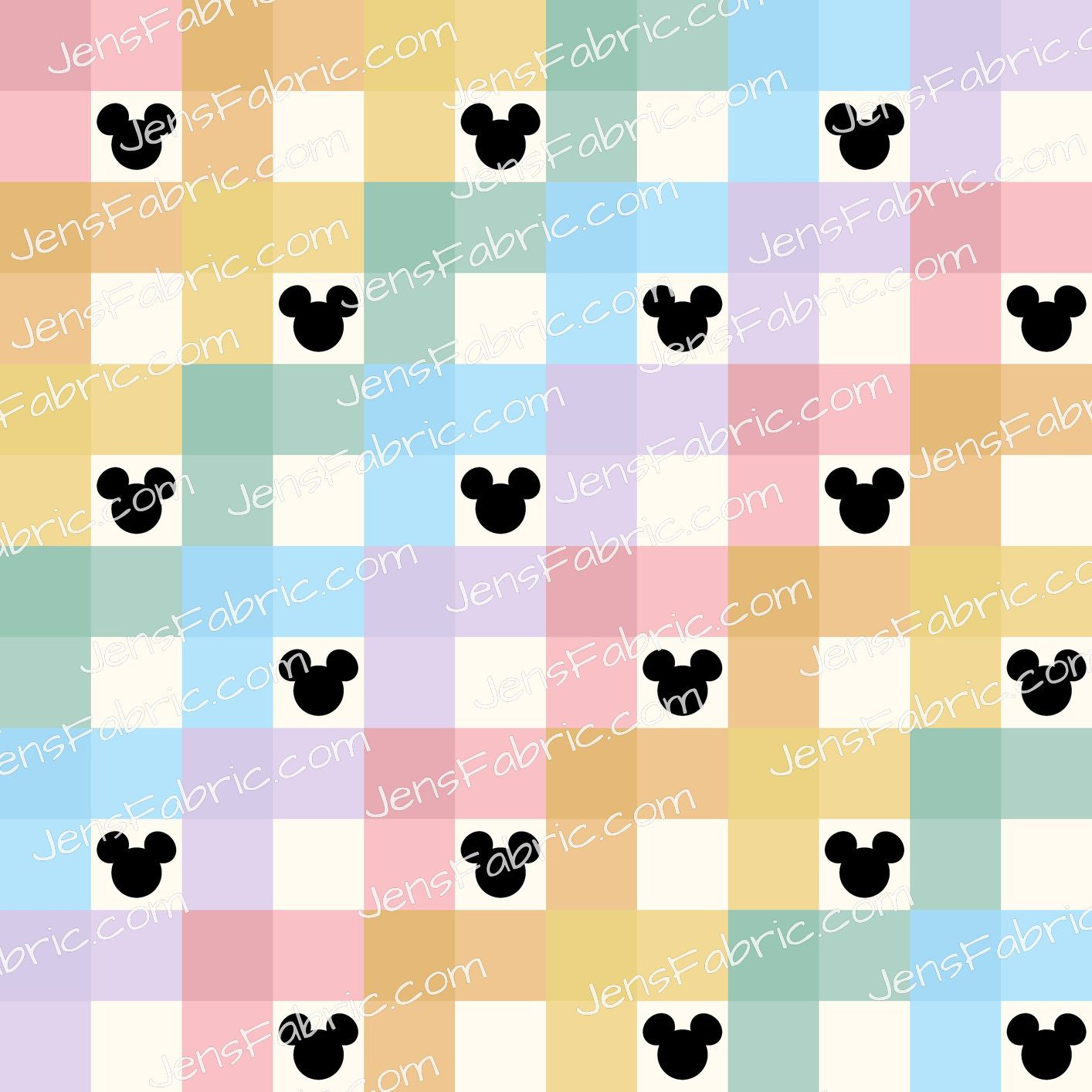 HHarlow Designs: Pastel Rainbow Plaid with Mickey Head