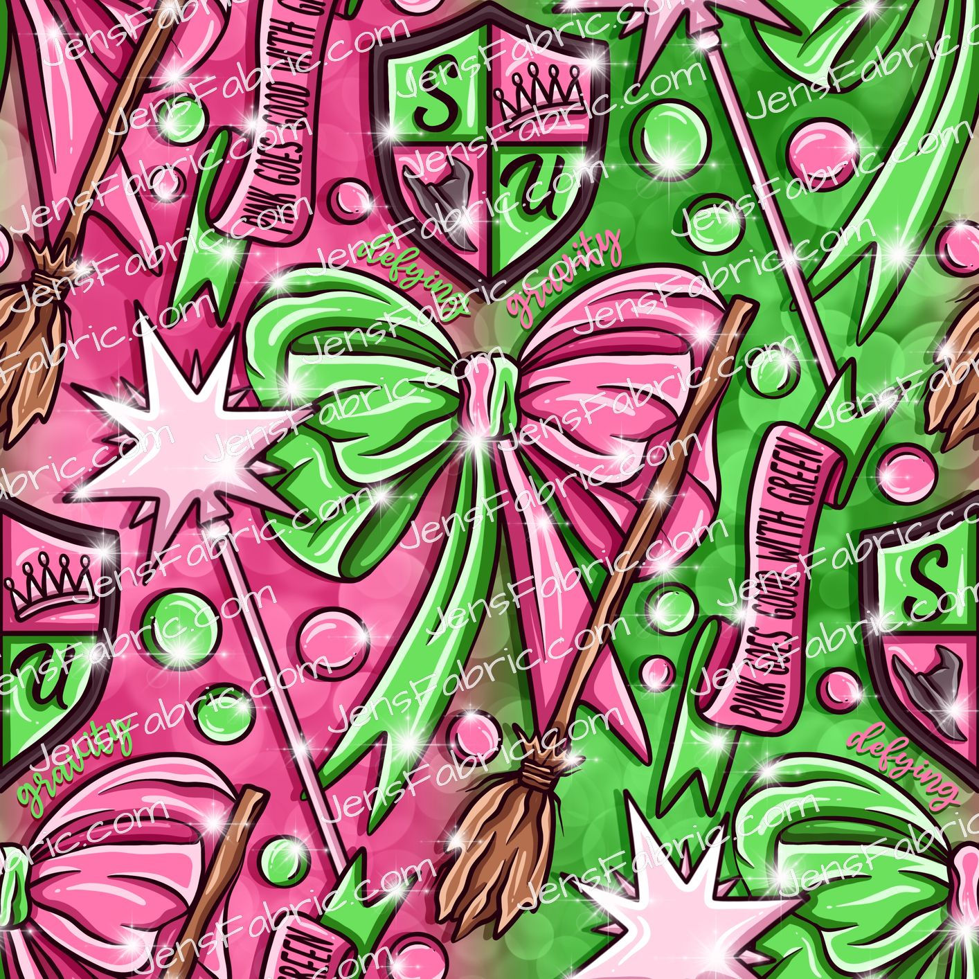 Wicked: Pink goes with green print