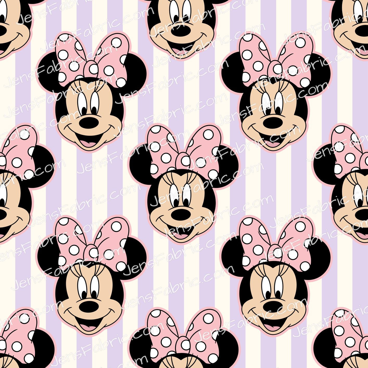 HHarlow Designs: Minnie Faces on Lilac Stripes