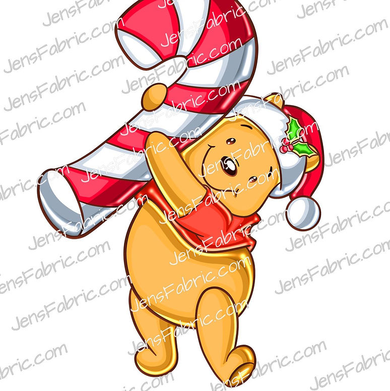 Pooh candy cane panel