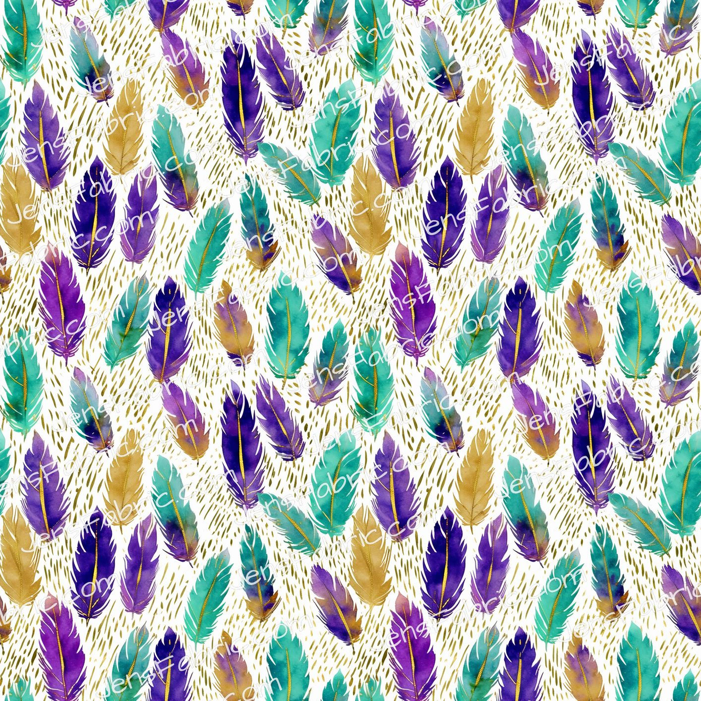 Purple Green Orange Feathers