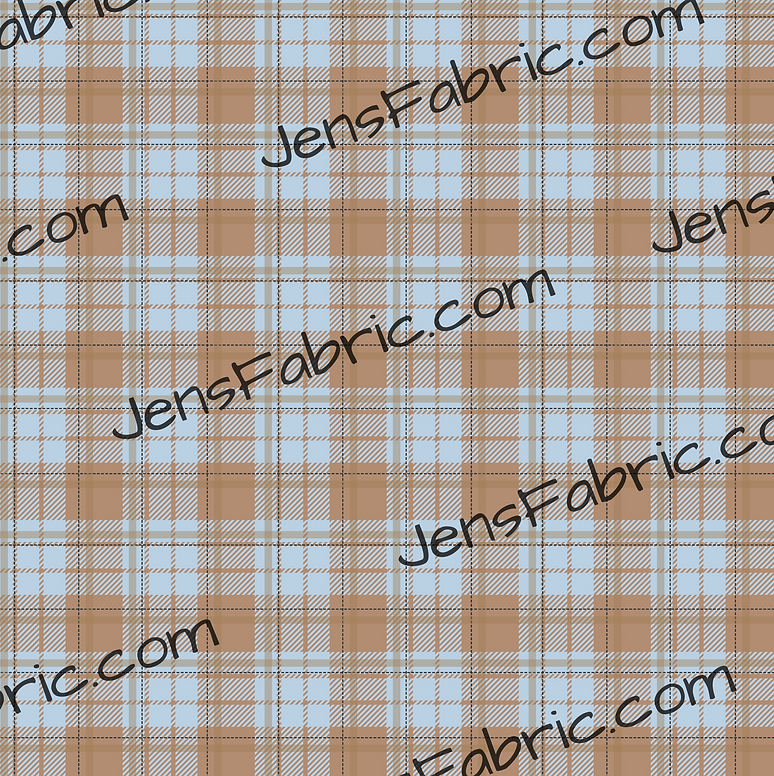 R24 Cup of Cheer: blue and taupe plaid