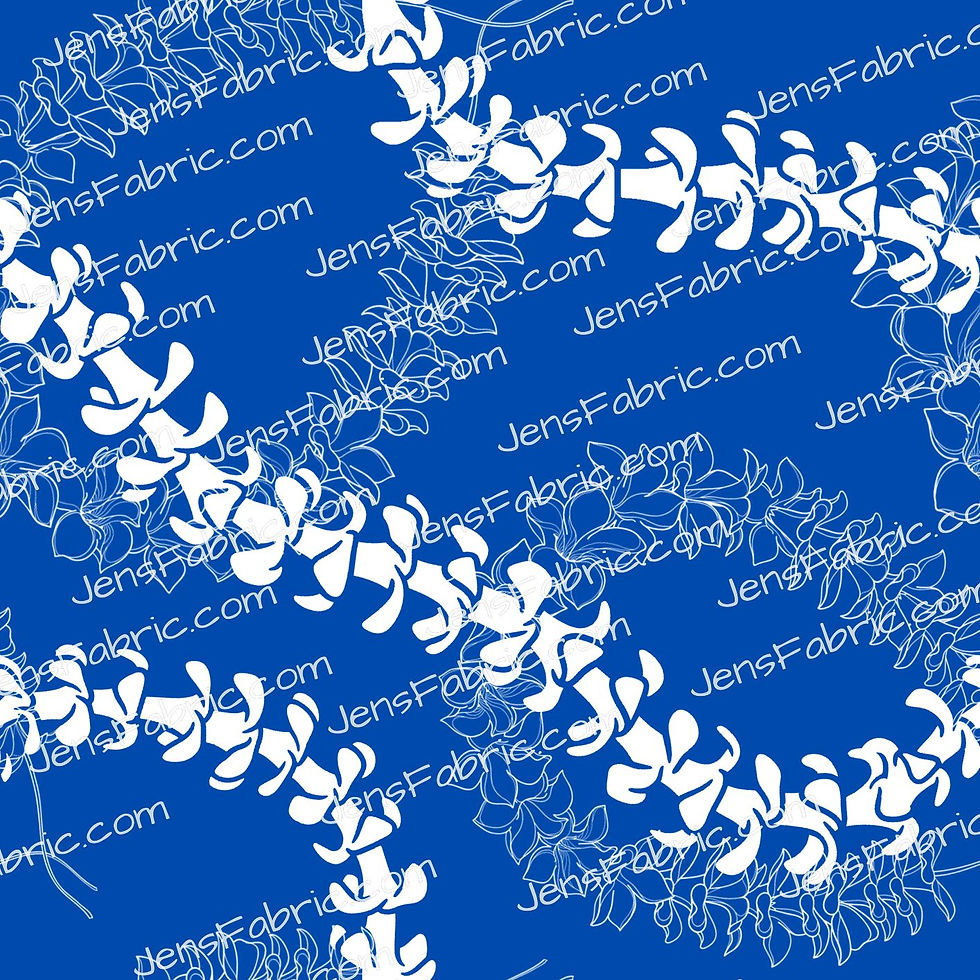 Puakinikeni Lei White on Royal Blue