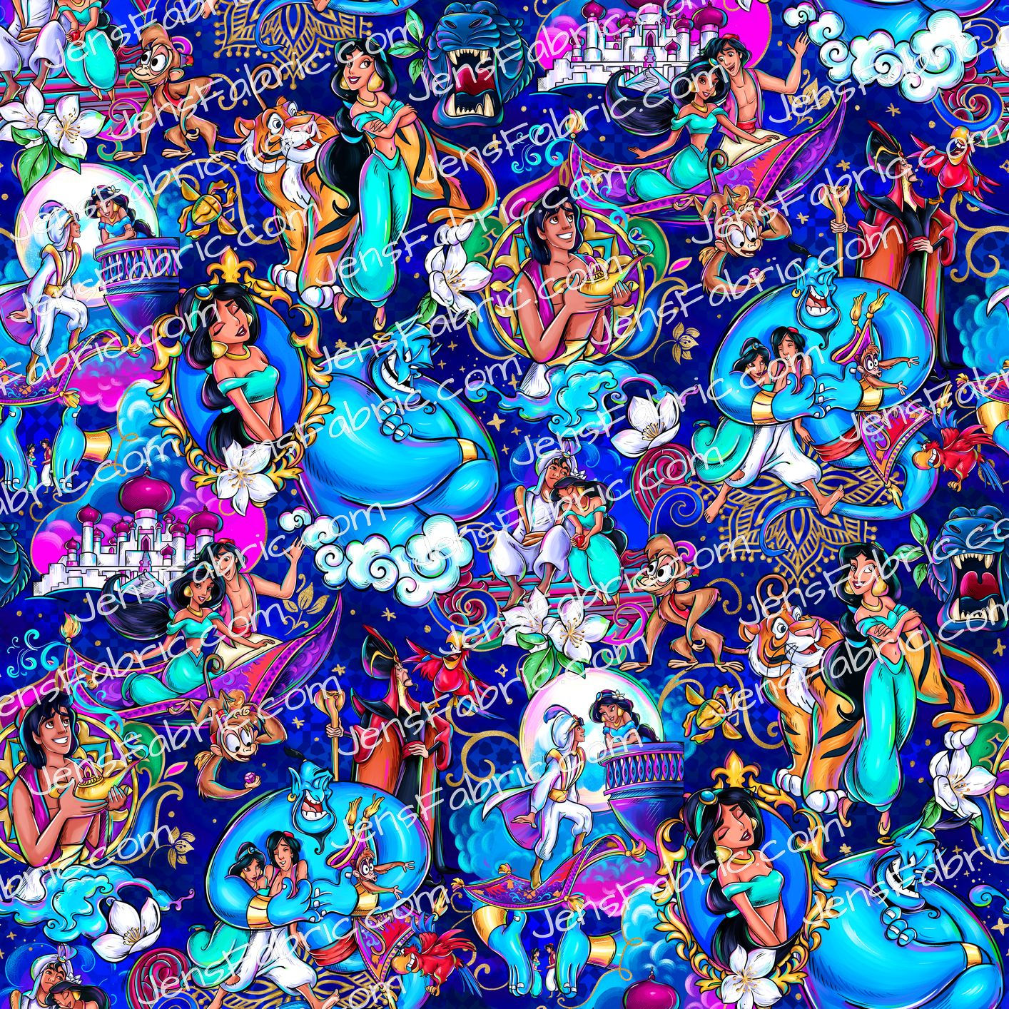 Magical Motif Aladdin: Character stack on blue