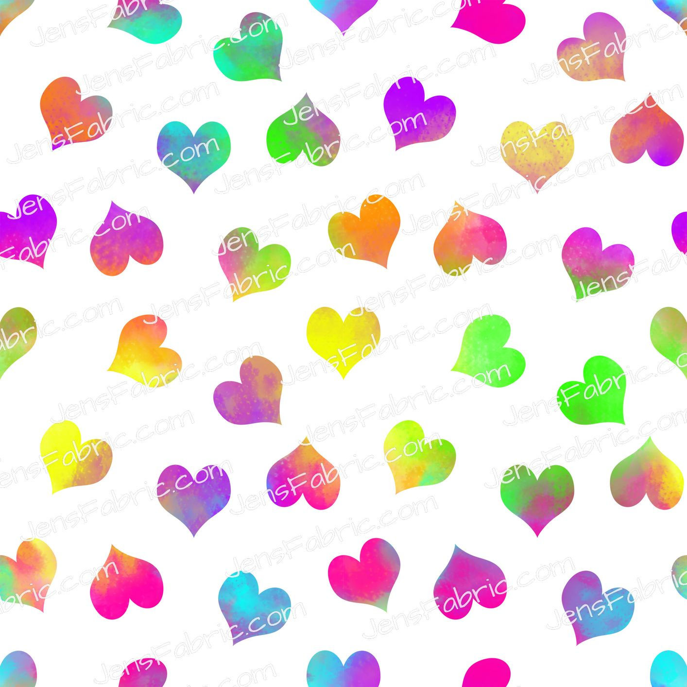 Tie Dye Heart Toss on white