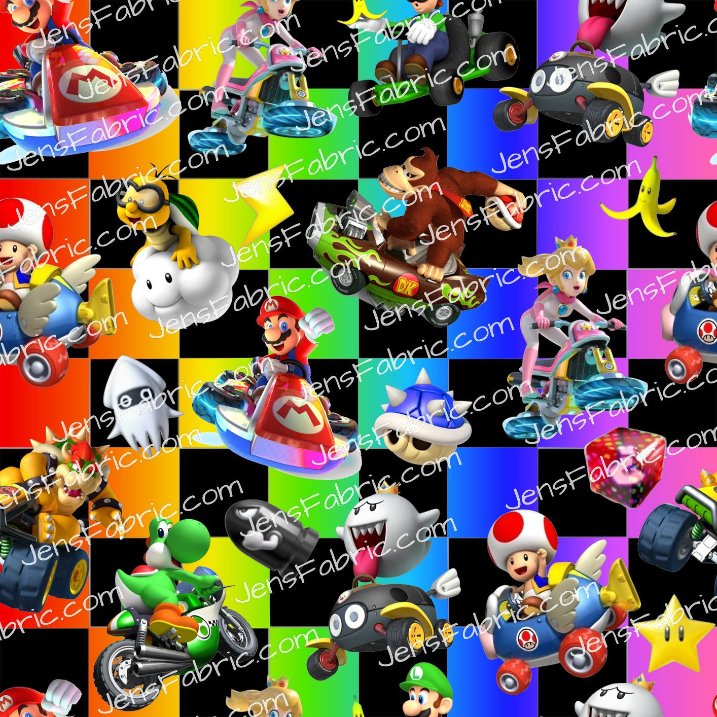 Mario Cart Toss on rainbow Checkers