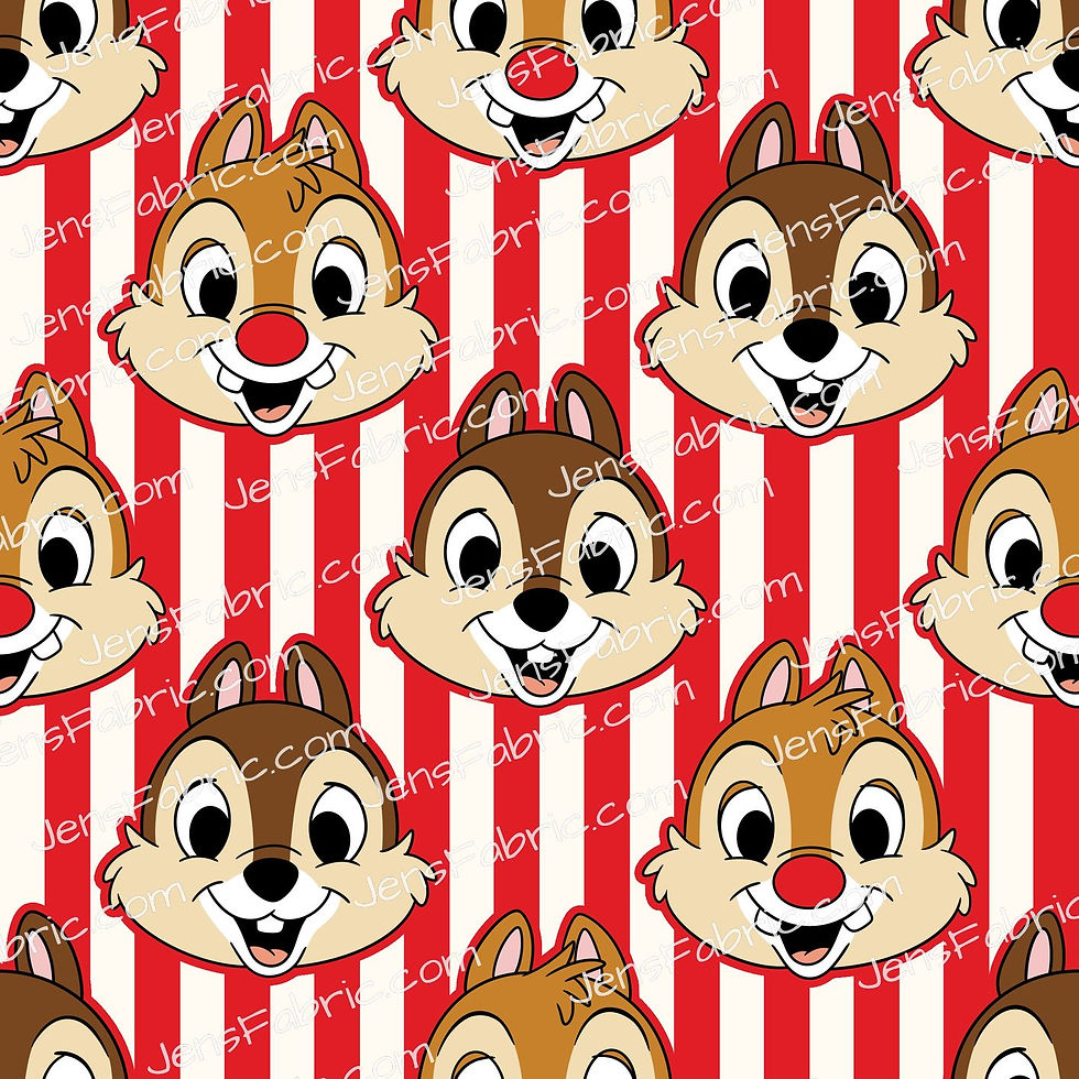 HHarlow Designs: Chipmunk Faces on Red Stripes