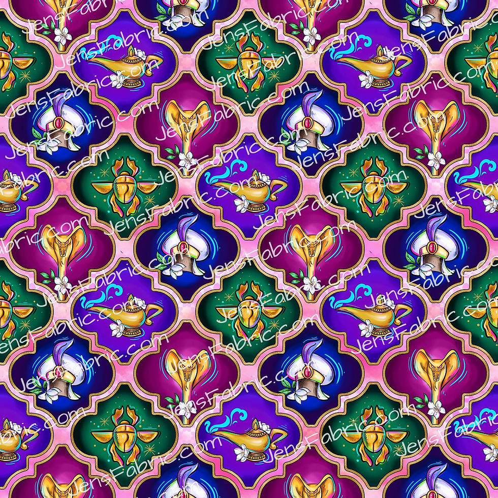 Magical Motif Aladdin: Icon tiles on pink