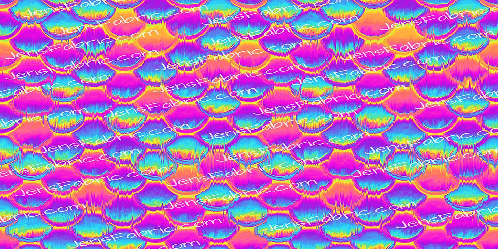 Neon Mermaid Scales Bright