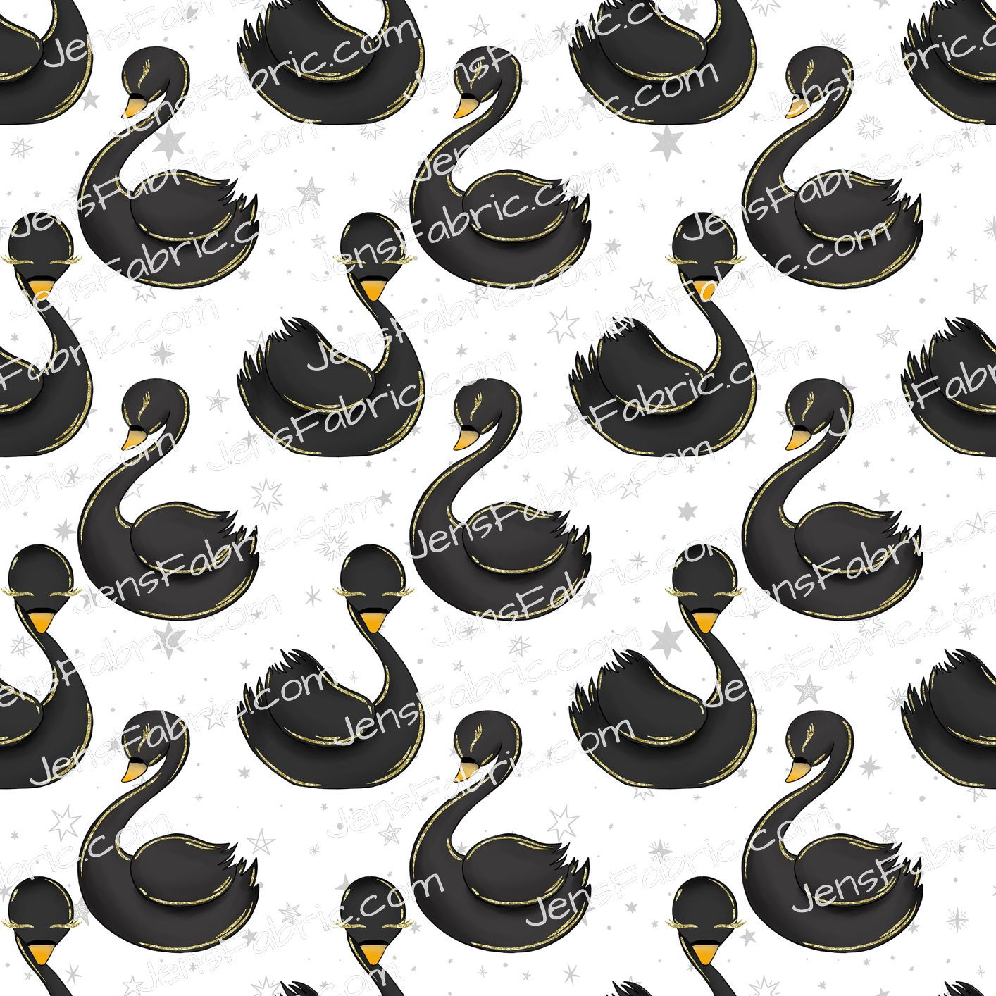 Black swans on white