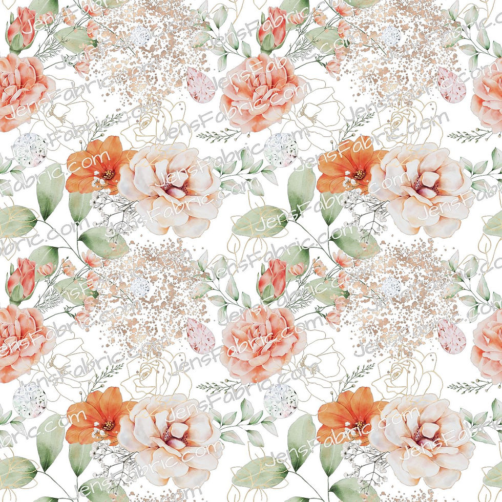 Peach Floral and Leaves