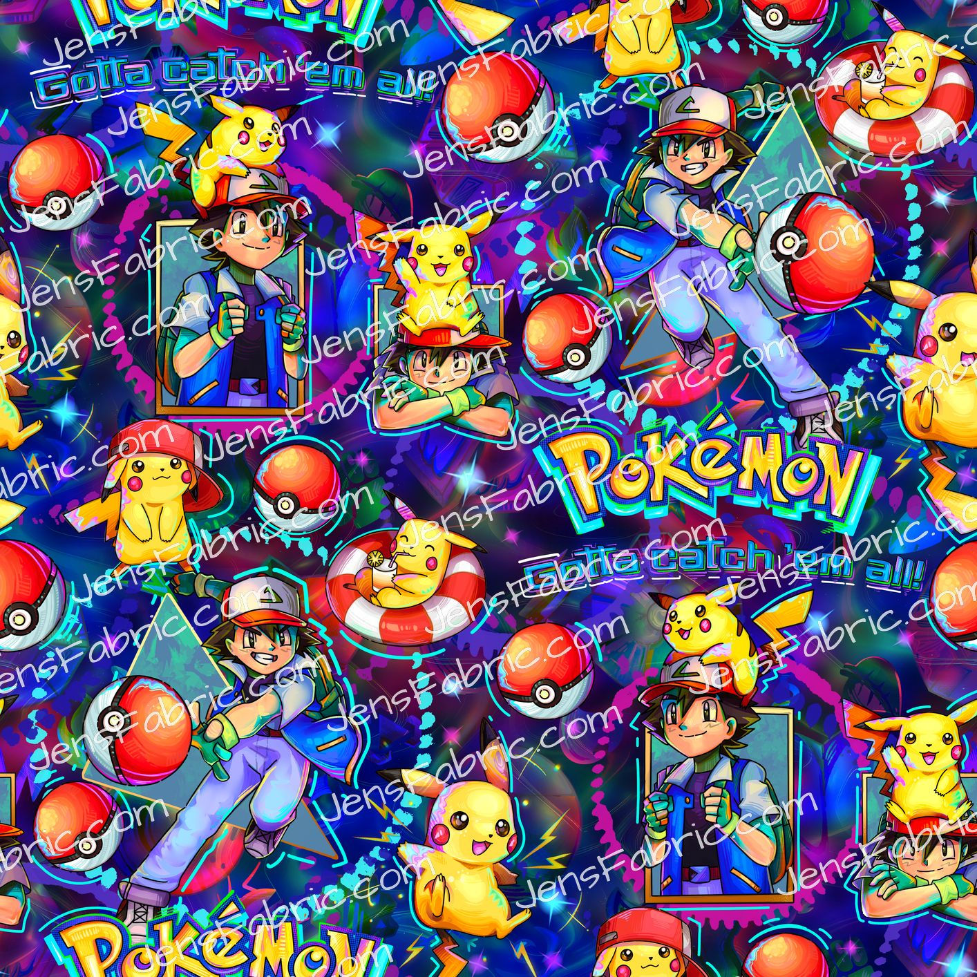 Magical Motif Pokemon: Main toss on blue