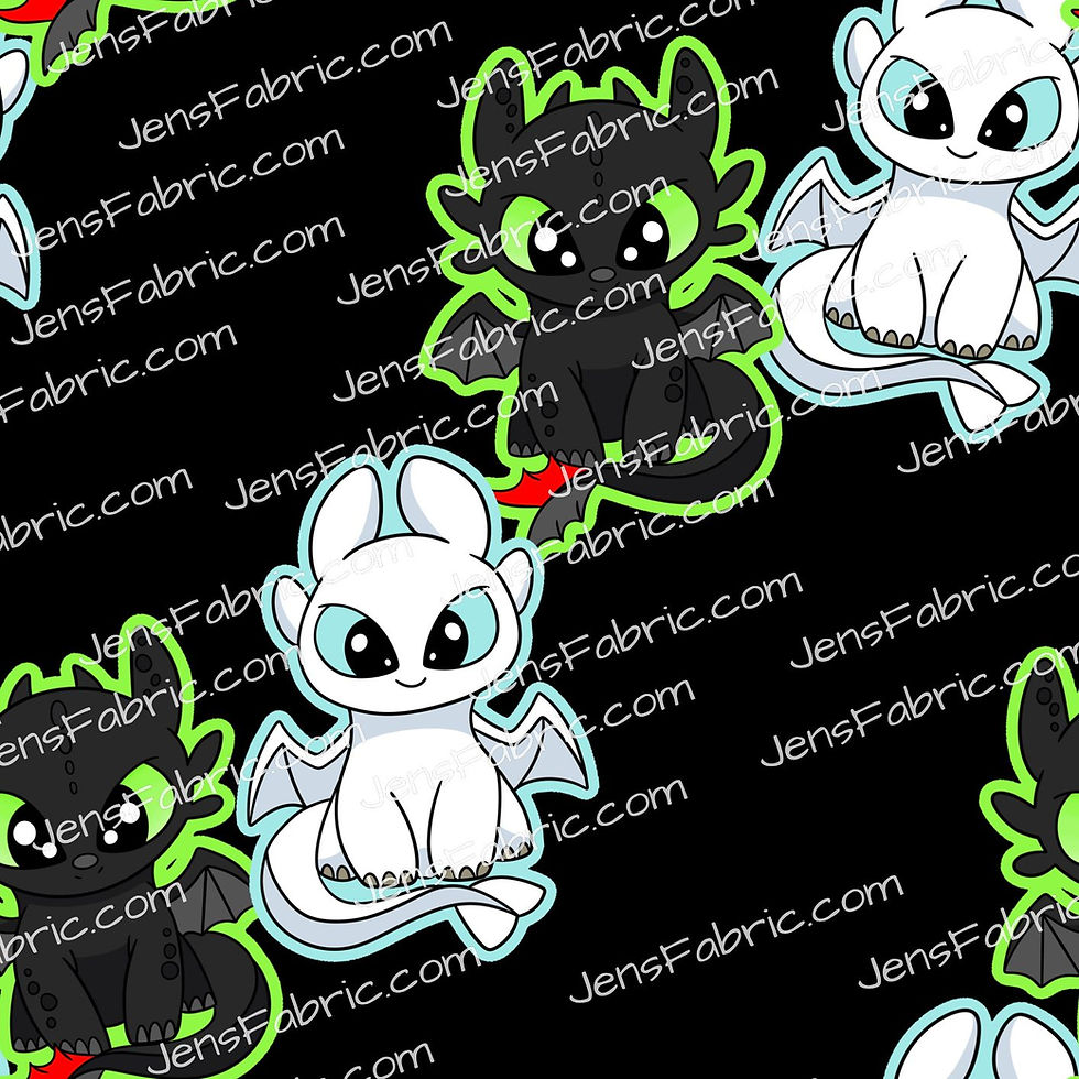 HHarlow Designs: Dragon Night and Lightfury Toss on Black