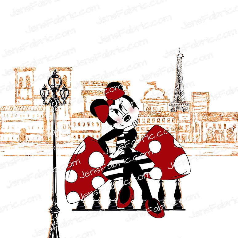 R23 Mademoiselle Minnie: Red Bow Paris Street Panel