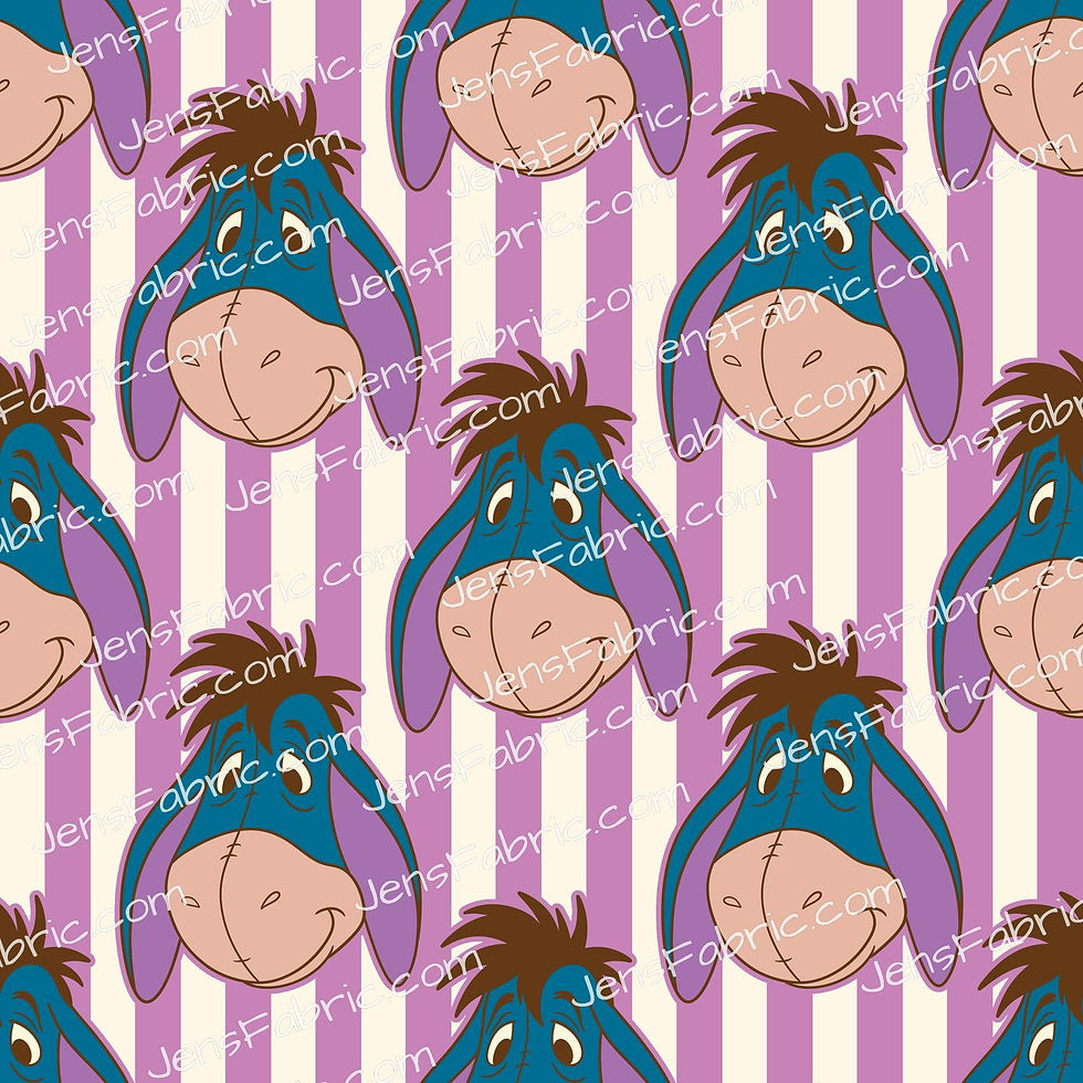 HHarlow Designs: Eeyore Faces on Purple Stripes