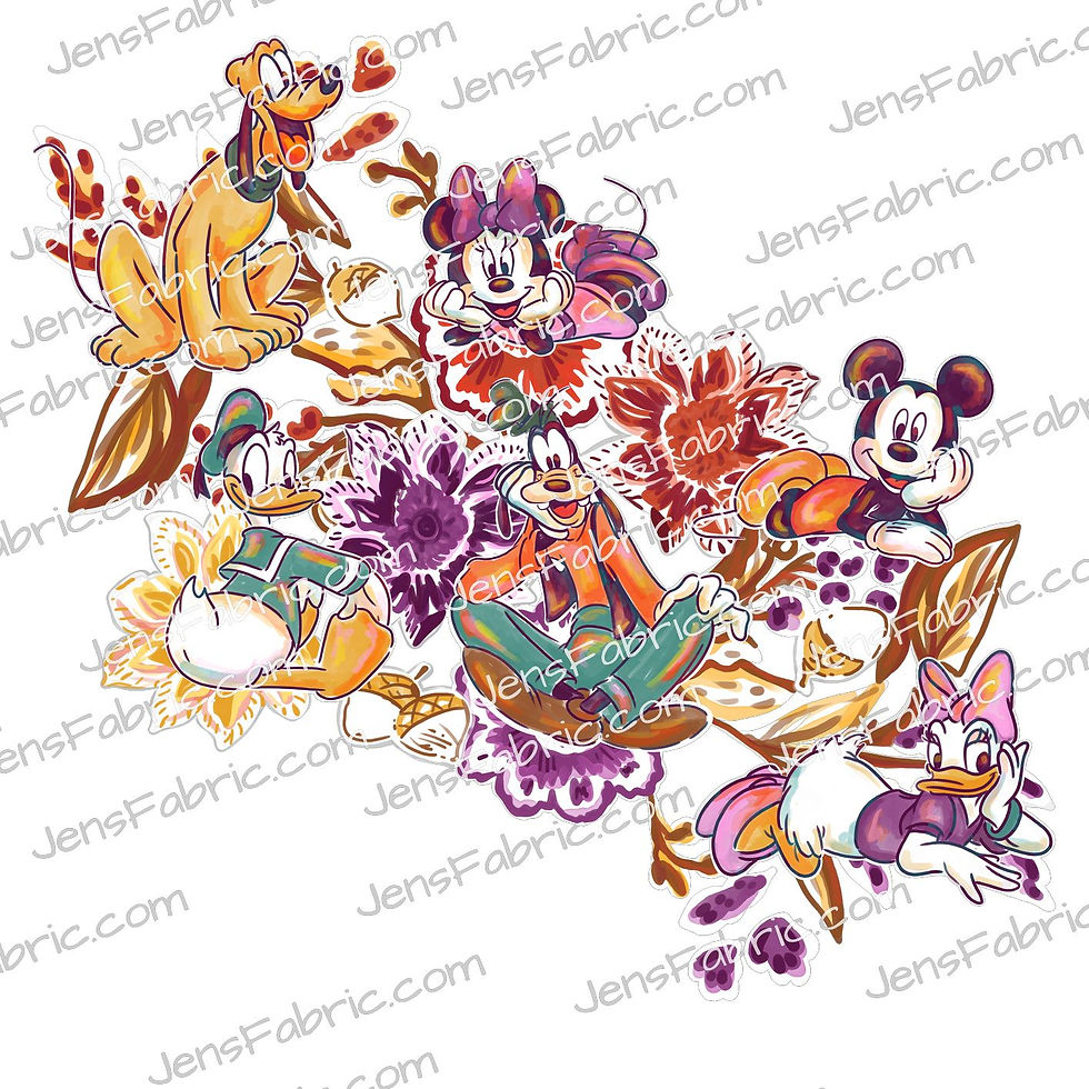 Space Waffle Autumn Floral: all panel {choose your own background color}