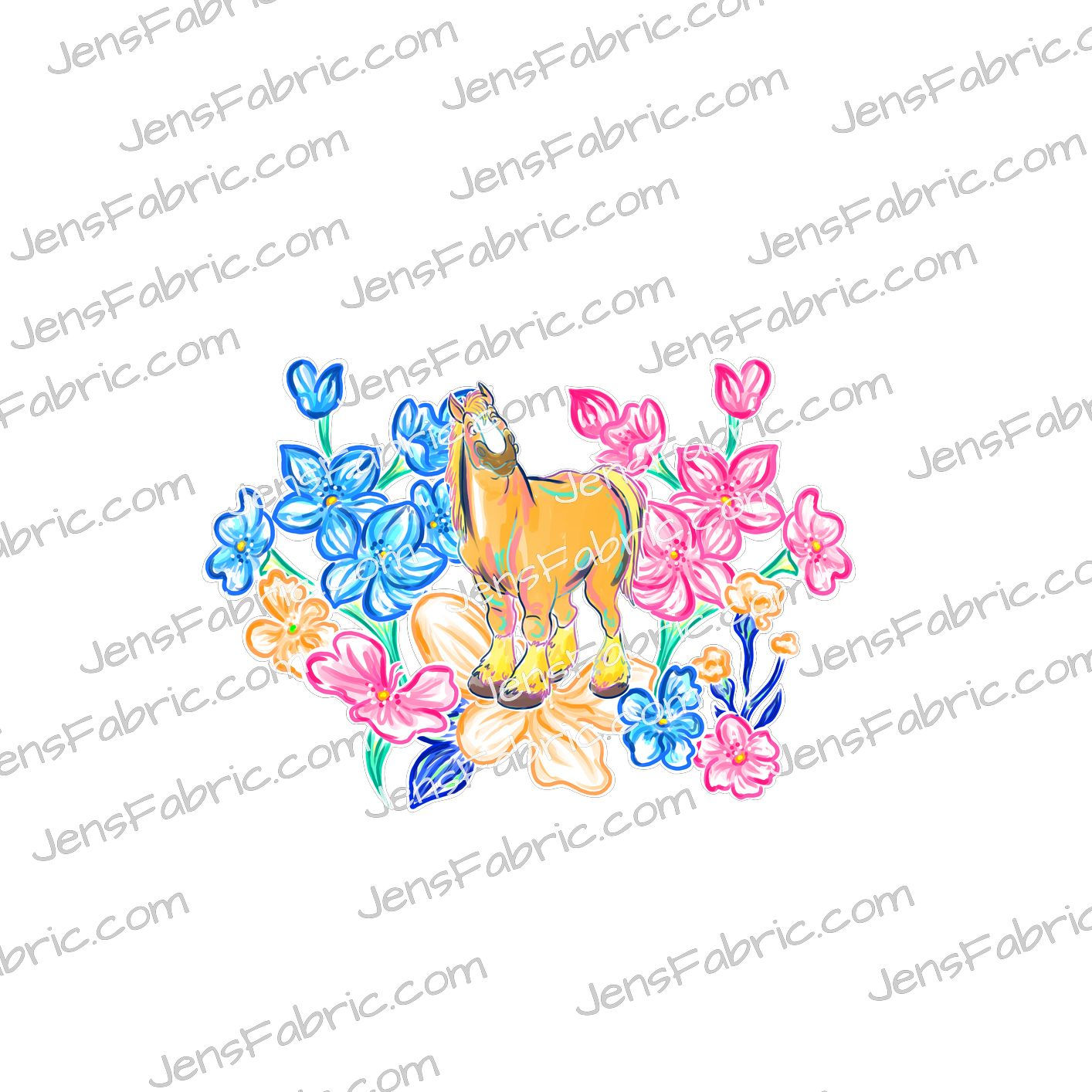 Space Waffle LP Horses: Floral Brown Horse Panel