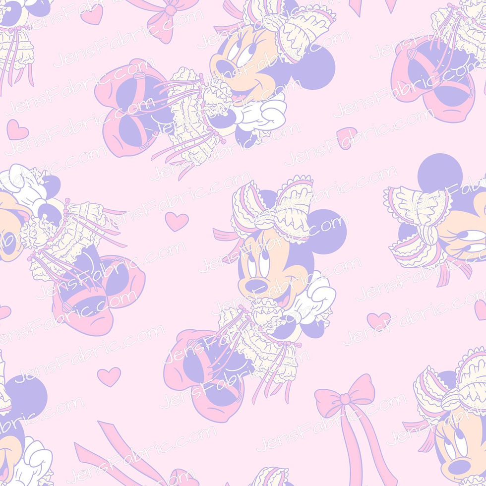 HHarlow Designs: Cutie Minnie Bows and Hearts on Bright Faded Pink