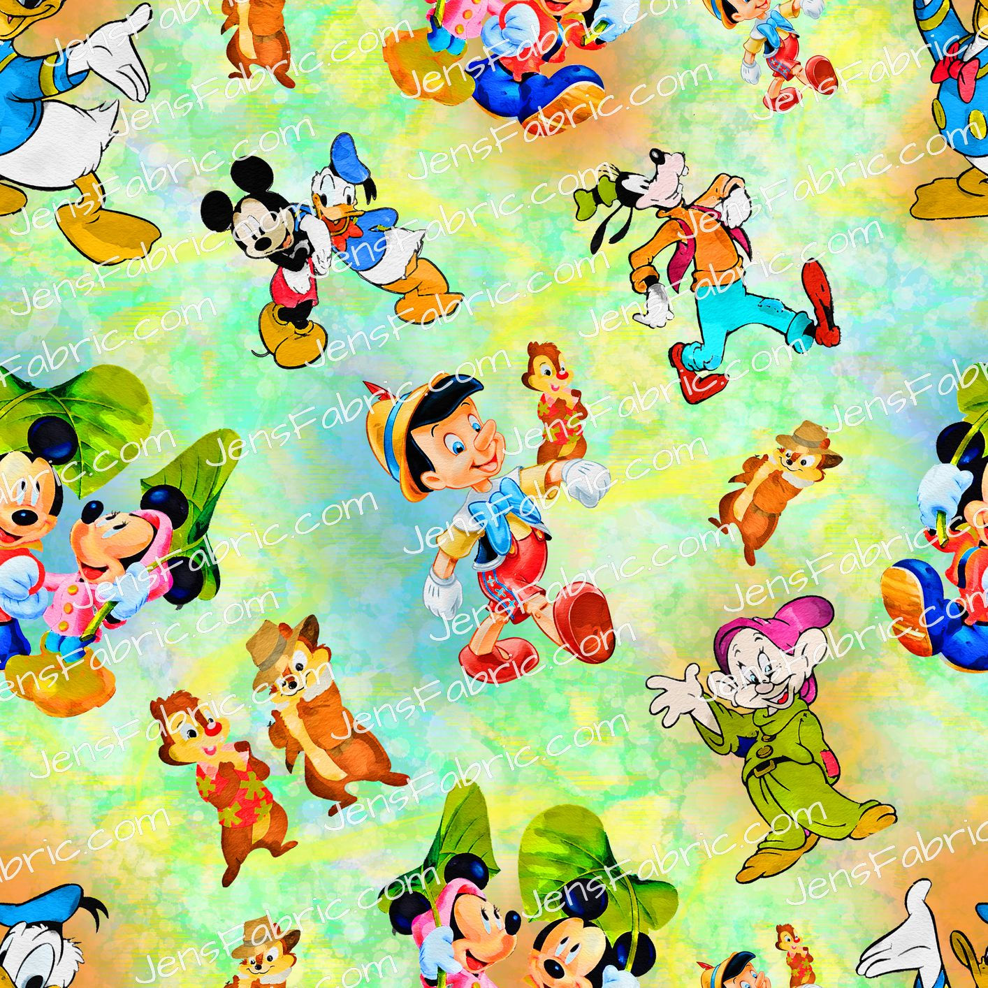 Disney Character Toss on Pastel Rainbow