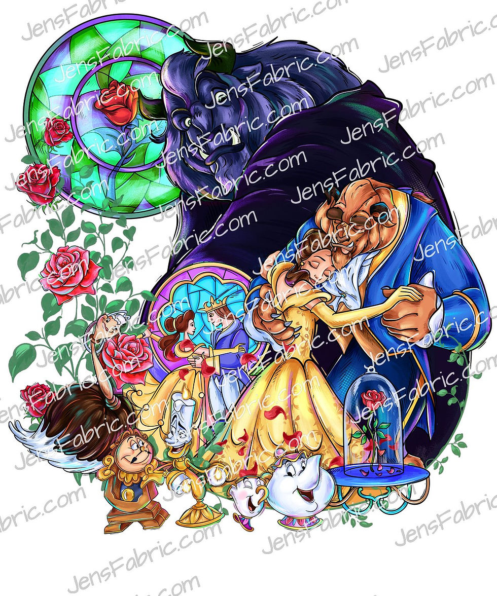 Magical Motif Beauty and the Beast: Panel 2 {choose your own background color}