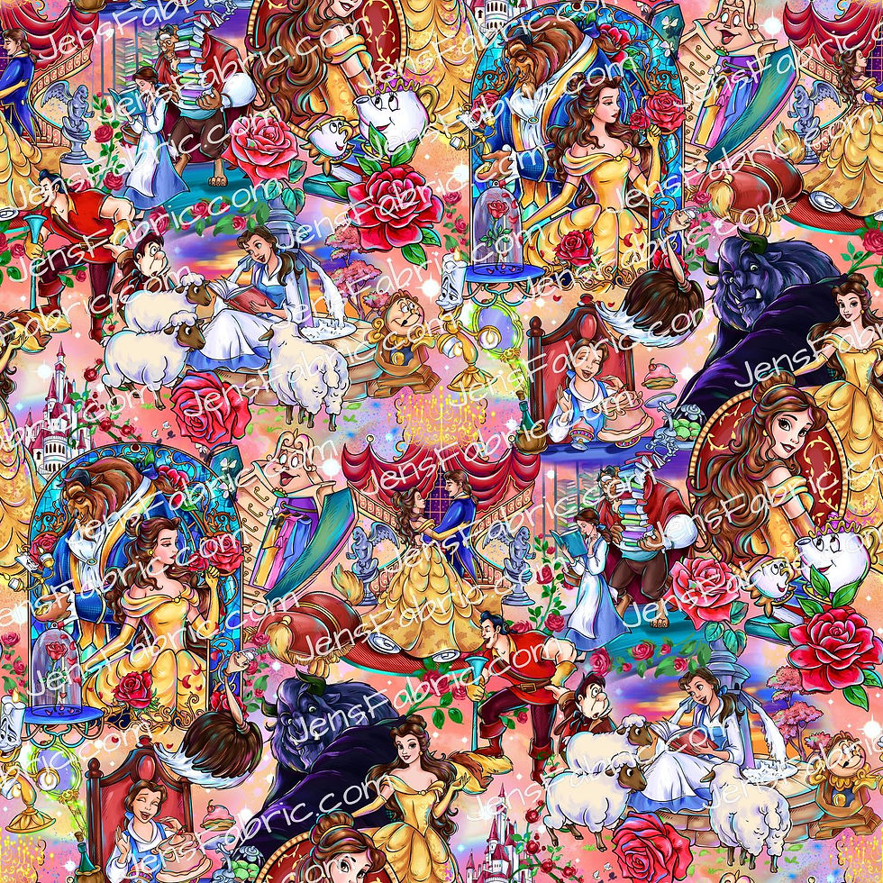 Magical Motif Beauty and the Beast: main on pink rainbow