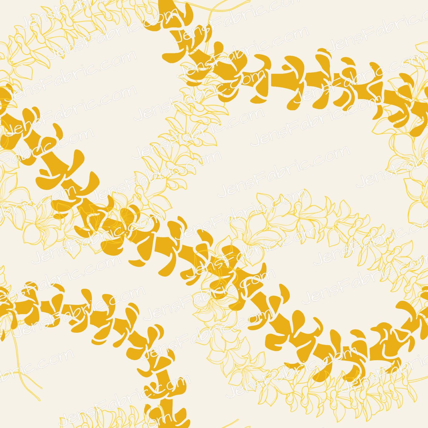 Puakinikeni Lei Mustard on cream