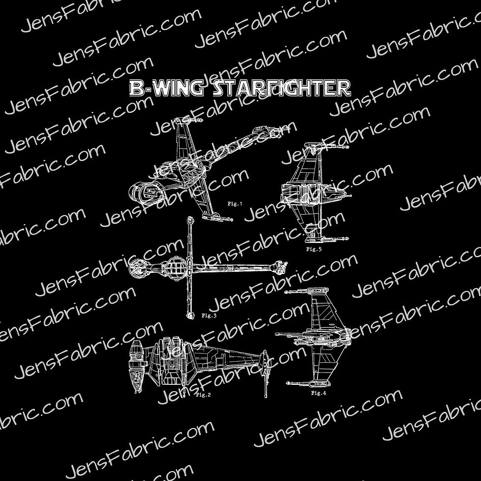 R18 Star Wars Schematics: B-Wing Starfighter panel black