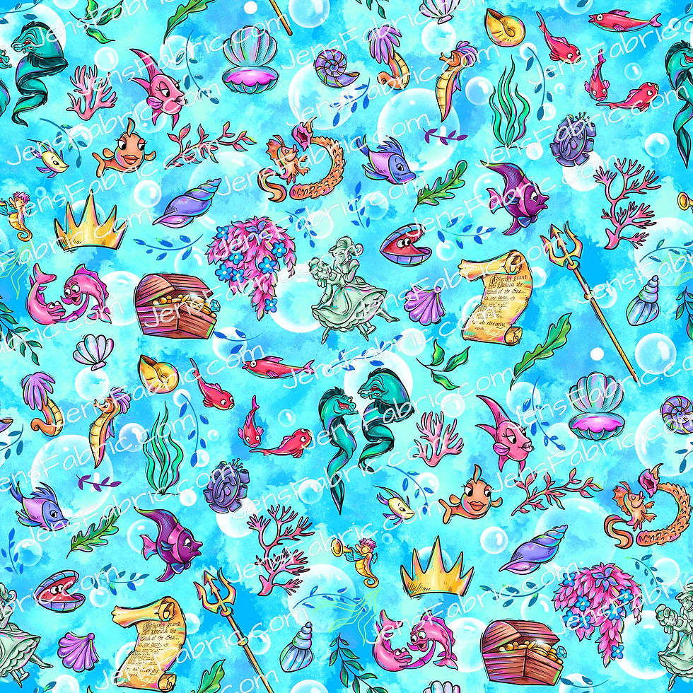 Magical Motif Little Mermaid: icon toss on teal